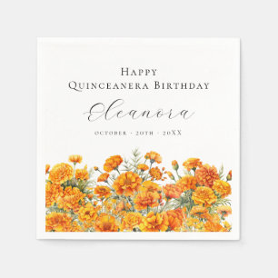 Quinceanera Oktober Geboortemaand Bloem Samoerablo Servet
