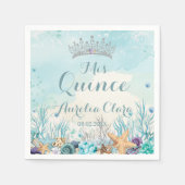 Quinceañera Onder de Zee Strand Schelpen Koraal Servet (Voorkant)