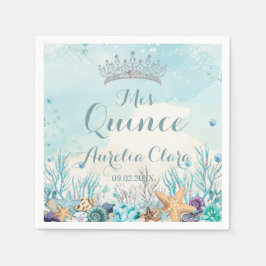 Quinceañera Onder de Zee Strand Schelpen Koraal Servet