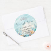 Quinceañera Onder de Zee Strand Schelpen Koralen Ronde Sticker (Envelop)