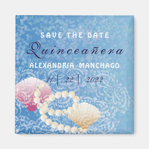 Quinceanera onder het zee Sla de datumschalen op Magneet