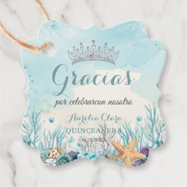 Quinceañera Onder het Zee Strand Oceaan Verjaardag Bedankjes Labels