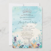 Quinceañera onder het Zee strand Shells Corals Kaart (Voorkant)