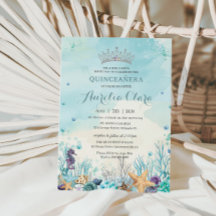 Quinceañera onder het Zee strand Shells Corals