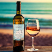 Quinceañera onder het Zee strand Shells Corals Wijn Etiket