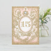 Quinceañera op time Prinses uitnodiging (Staand voorkant)