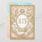 Quinceañera op time Prinses uitnodiging (Voorkant / Achterkant)