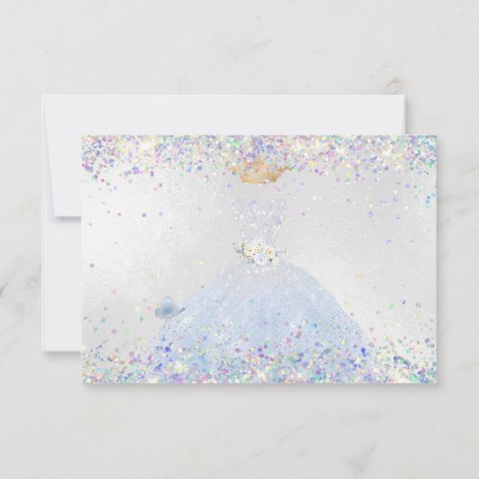 Quinceanera Opslaan Datum Holografische Confetti Kaart (Achterkant)