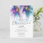 Quinceanera | Opvallend Blauwgroen Paars Abstract Kaart (Staand voorkant)