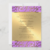 Quinceanera Orchid Paars en Gold Filigree Swirls Kaart (Voorkant)
