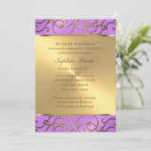 Quinceanera Orchid Paars en Gold Filigree Swirls Kaart (Staand voorkant)