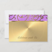 Quinceanera Orchid Paars en Gold Filigree Swirls Kaart (Voorkant)