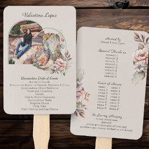 Quinceanera Orde van Evenementen Boho Bloemenlaarz Handwaaier