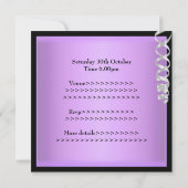 Quinceanera Paars Black Silver Jewel Tiara Kaart (Achterkant)