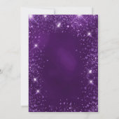 Quinceanera paars glitter-stofkleed tiara kaart (Achterkant)