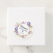 Quinceanera Paars Gold Floral Party Bedankjes Labels (In situ)