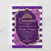 Quinceanera - Paars goud Kaart (Voorkant)
