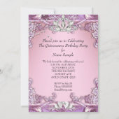 Quinceanera Paars Pink 15e verjaardag Kaart (Achterkant)