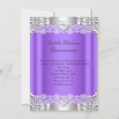 Quinceanera Paars Silver Diamond Tiara 15de partij Kaart (Achterkant)