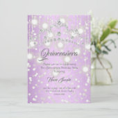 Quinceanera  Paars Silver Diamond Tiara Kaart (Staand voorkant)