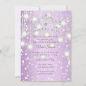 Quinceanera  Paars Silver Diamond Tiara Kaart (Achterkant)
