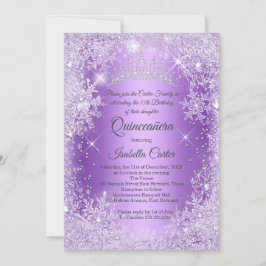 Quinceanera Paars Snowflake Winter Wonderland Kaart