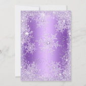 Quinceanera Paars Snowflake Winter Wonderland Kaart (Achterkant)