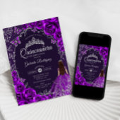 Quinceanera Paars Zilver Kaart