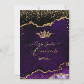 Quinceanera, Paarse Agate Faux Gold Confetti Invit Kaart (Voorkant)