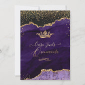 Quinceanera, Paarse Agate Faux Gold Confetti Kaart (Voorkant)