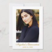 Quinceanera Paarse Bloem Gouden Kroon Foto Achterk Kaart (Achterkant)