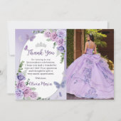 Quinceañera paarse bloemenkroon Bedankkaart Kaart (Voorkant)