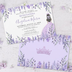 Quinceañera Paarse Bloemenkroon Prinses Kaart