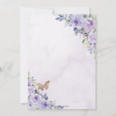 Quinceañera Paarse Floral Princess Crown Butterfly Kaart (Achterkant)