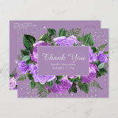 Quinceañera Paarse FlowersHartelijk dank Briefkaart (Voorkant / Achterkant)