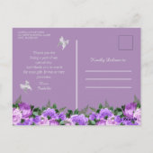 Quinceañera Paarse FlowersHartelijk dank Briefkaart (Achterkant)