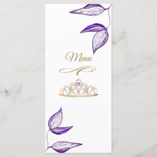 Quinceañera Paarse gebladerte Diner Menu