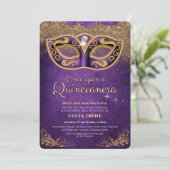 Quinceanera Paarse Glans Kaart (Staand voorkant)
