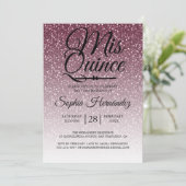 Quinceañera Paarse Glitter 15e Verjaardag  Kaart (Staand voorkant)