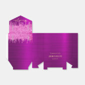 Quinceanera paarse glitter druppelt glamoureus bedankdoosjes (Uitgevouwen)