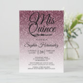 Quinceañera Paarse Glitters 15e Verjaardag  Kaart (Staand voorkant)