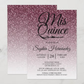 Quinceañera Paarse Glitters 15e Verjaardag  Kaart (Voorkant / Achterkant)
