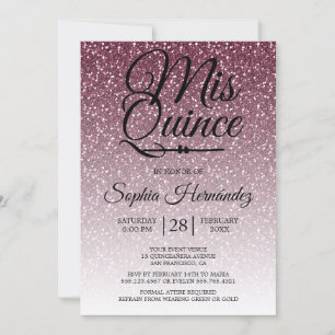 Quinceañera Paarse Glitters 15e Verjaardag Kaart