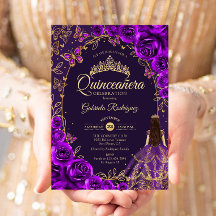 Quinceanera Paarse Goud