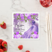 Quinceañera Paarse jurk en bloemen Servet (Insitu)