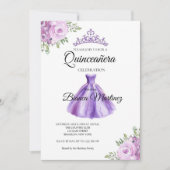 Quinceanera Paarse jurk Mis Quince Kaart (Voorkant)