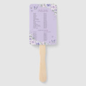 Quinceañera Paarse Lavendel Bloemen Zilver Program Handwaaier (Achterkant)