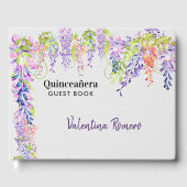 Quinceanera Paarse Lavendel Wisteria  Bloemen Gastenboek (Voorkant)
