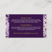 Quinceanera Paarse Lila Elegant Spaans Informatiekaartje (Achterkant)