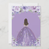 Quinceañera Paarse Lila Floral Princess Birthday Kaart (Achterkant)